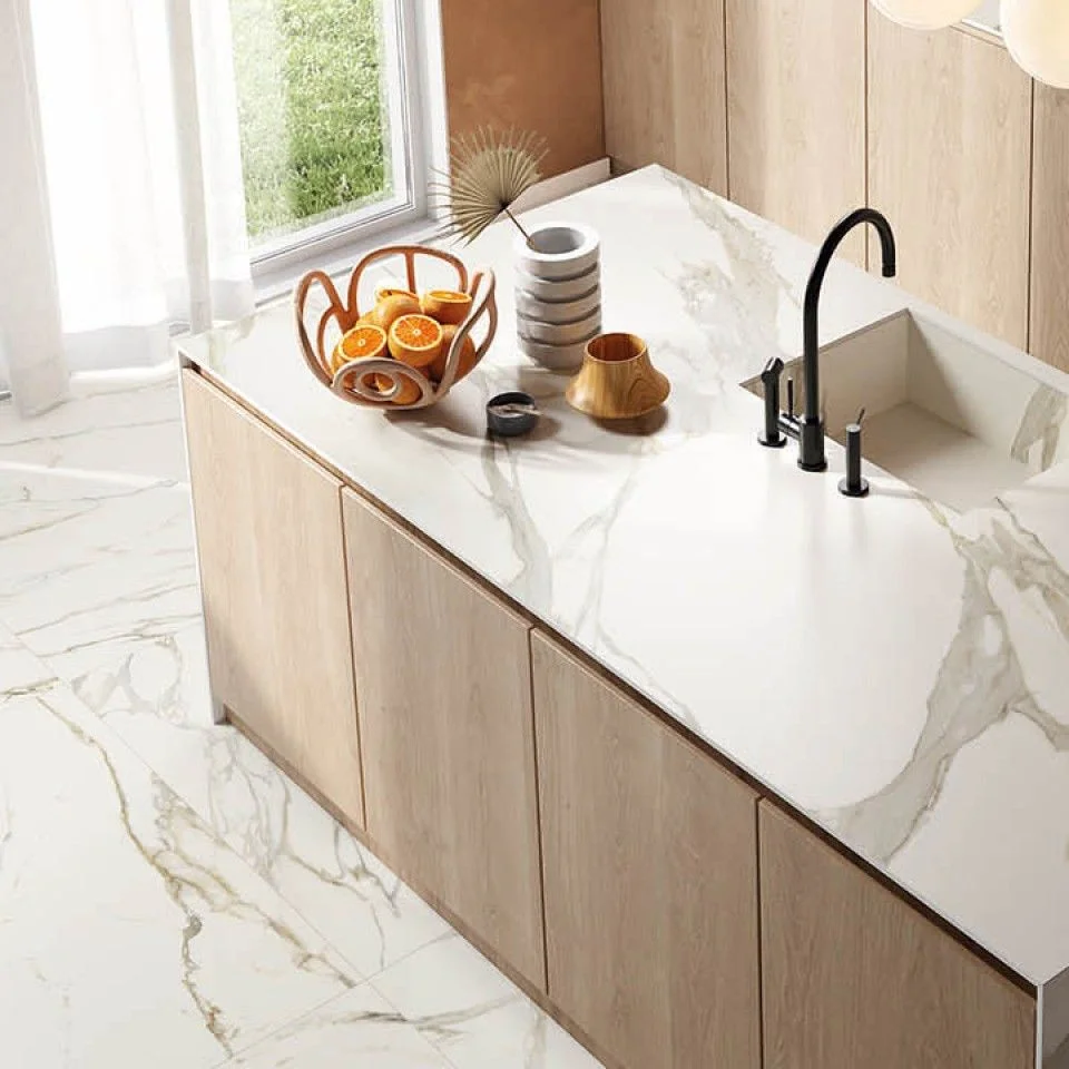 Керамогранитная плита для столешниц ABK Stone, Marble Calacatta Michelangelo 163,5x323 Lux 20 мм (PF60011460) - Фото 3