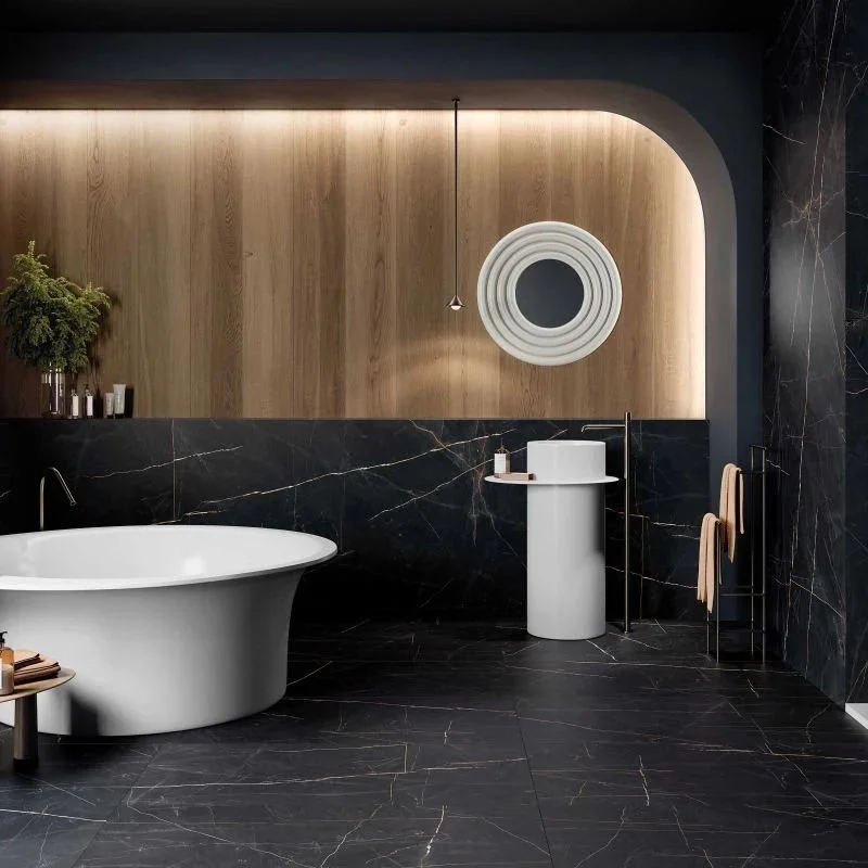 Керамогранітна плита для стільниць ABK Stone, Marble Precious Black 163,5x323 Lux 12 мм (PF60013080) - Фото 3