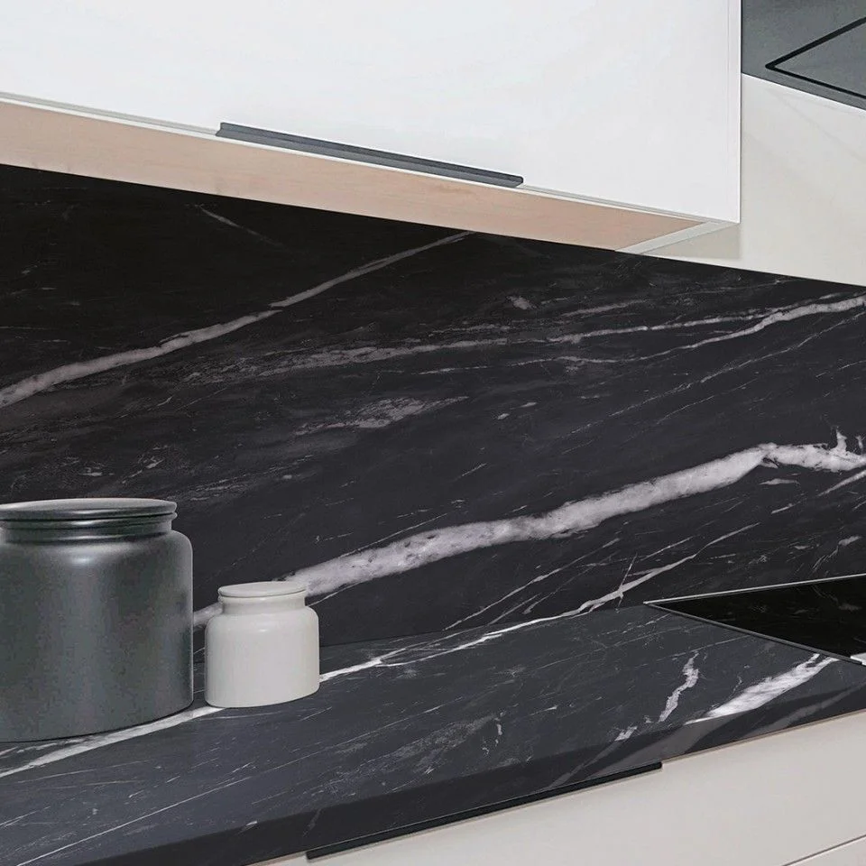 Керамогранітна плита для стільниць ABK Stone, Marble Black Passion Slab A Fullvein3D 163,5x323 Soft 20 мм (PF60014573) - Фото 2