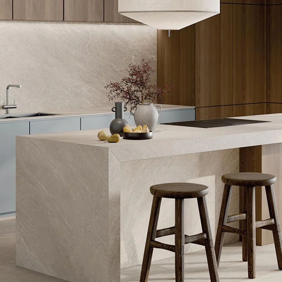 Керамогранітна плита для стільниць ABK Stone, Stone White Cliff 163,5x323 Bocciardato 20 мм (PF60017358) - Фото 2