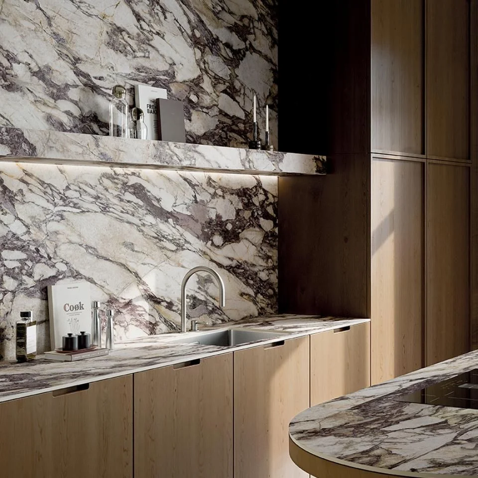 Керамогранитная плита для столешниц ABK Stone, Marble Breccia Medici 163,5x323 Bocciardato 20 мм (PF60021674) - Фото 3