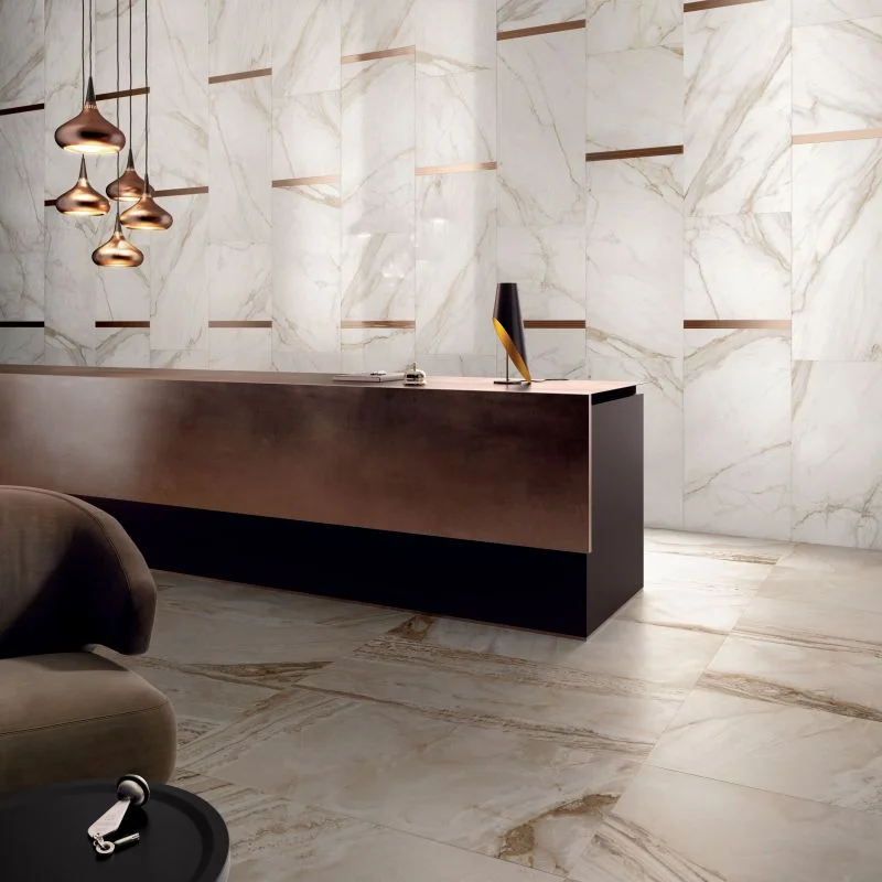 Керамогранит Flaviker Supreme, Golden Calacatta Anticato/полуглянцевая 59,6х59,6 (SP6013P) - Фото 3