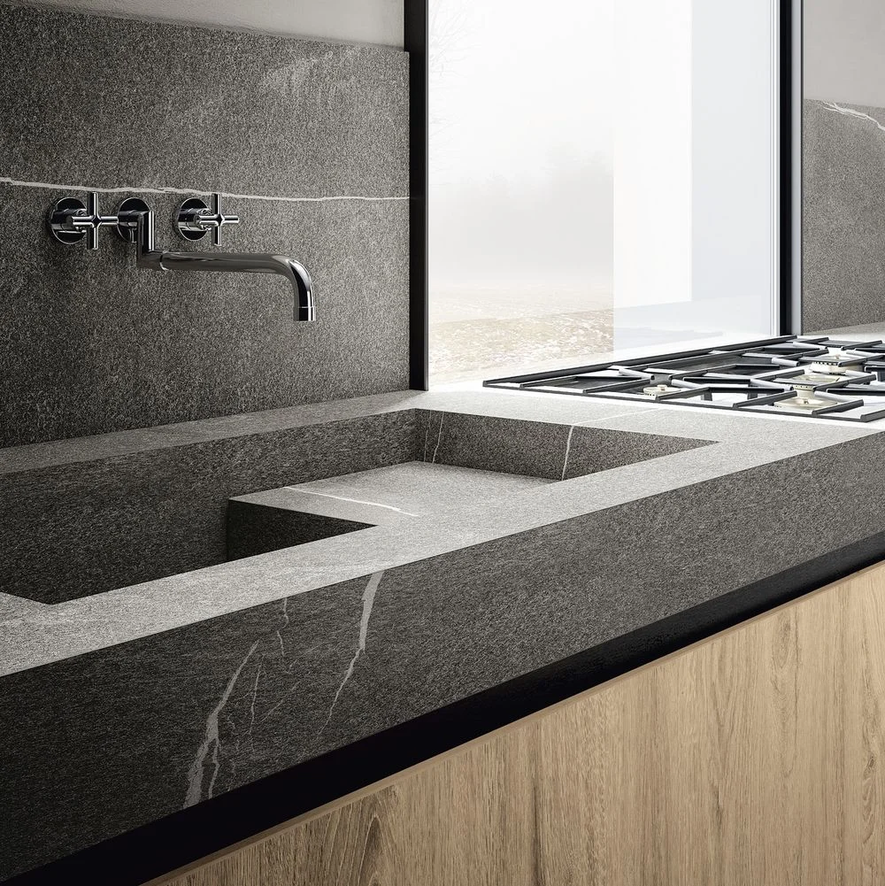 Керамогранітна плита для стільниць SapienStone Piasentina 320х160 slate 12мм (SST3216531G) - Фото 2