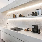 Керамогранитная плита для столешниц Florim, Marble Calacatta B Velvet Stuoiato Su 160х320 см 6 мм (751373) - Фото 3
