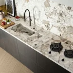 Керамогранітна плита для стільниць Florim, Marble Heritage Tundra A Glossy Stuoiato Su 160х320 см 12 мм (777584) - Фото 2