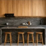 Керамогранітна плита для стільниць Florim, Stone Black Granite 160х320 Matte Leather Stu SU 12 мм (780441) - Фото 2