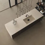 Керамогранитная плита для столешниц Atlas Plan, Boost Stone Ivory Hammered 160x320 Rt. 6 мм (AJRX) - Фото 2