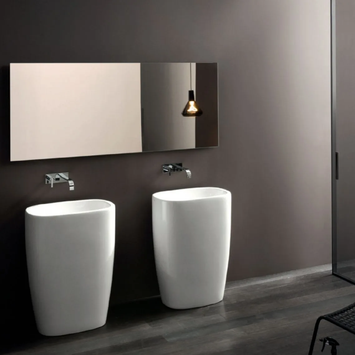 Умивальник окремо стоячий Nic Design Milk 58 х 40 х 85 см, білий глянцевий (001290001) - Фото 2