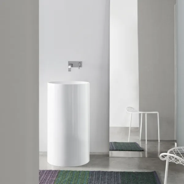 Умывальник отдельно стоящий Nic Design OVVIO 45x85h, white gloss (001453001) - Фото 2