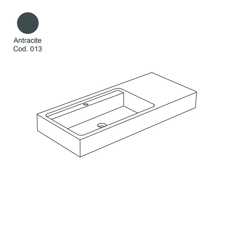 Умывальник подвесной Nic Design Elen 120 чаша слева, 120 х 50 см, antracite (001734CF013) - Фото 3