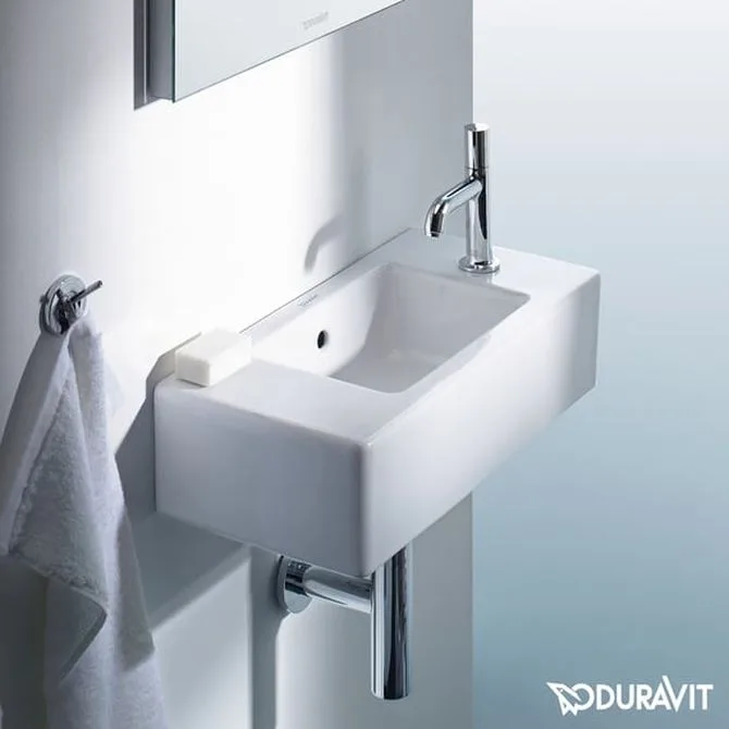 Умывальник подвесной Duravit Vero 50х25, смеситель справа, белый (0703500008) - Фото 2