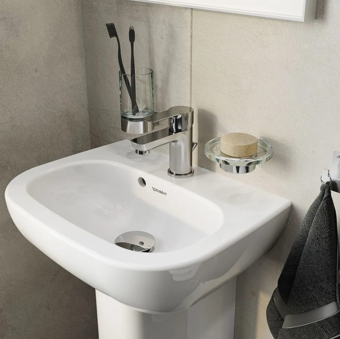 Умывальник подвесной Duravit D-Code 450x340 мм с 1отв., белый (07054500002) - Фото 2