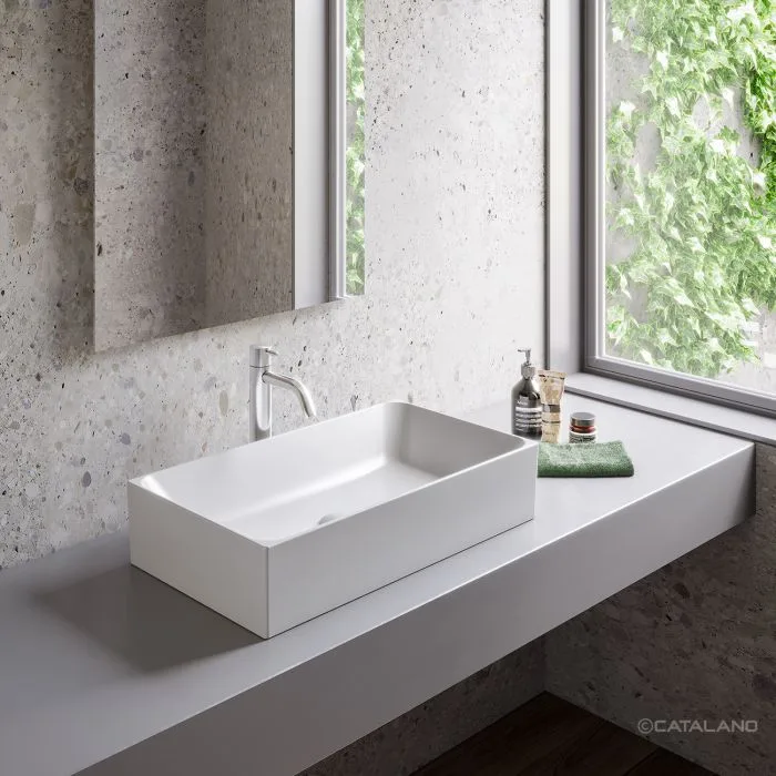 Умывальник настольный Catalano Zero/Verso 45x35 см, белый глянец (14535ZE00) - Фото 2