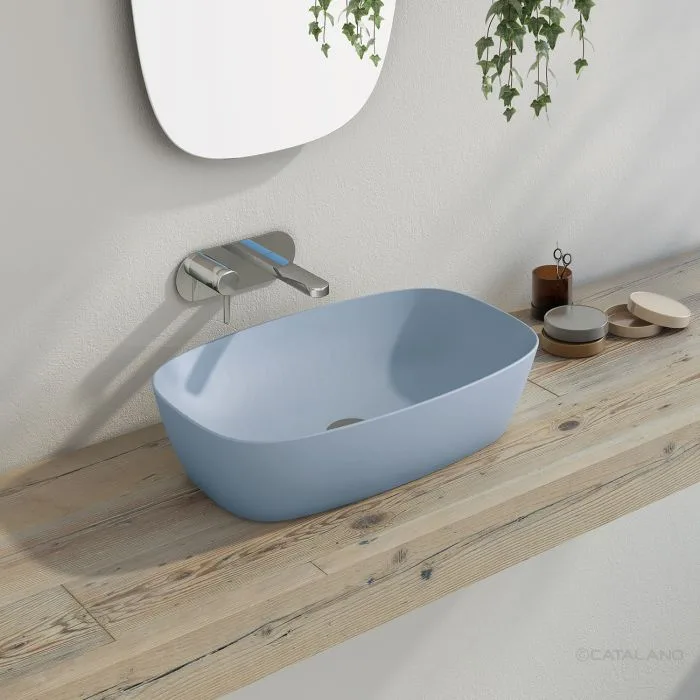 Умывальник настольный Catalano Green Lux 60х40 см, голубой матовый (160APGRLXAS) - Фото 2