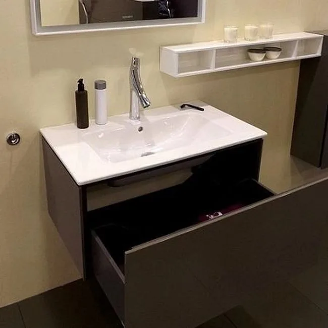 Умывальник накладной Duravit Me by Starck 83х49 с отверстием под смеситель, белый (2336830000) - Фото 2