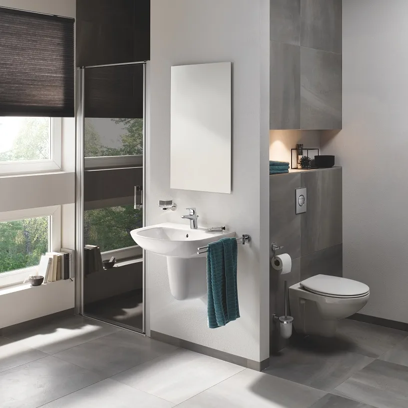 Умывальник подвесной с полупьедесталом Grohe Bau Ceramic 55, белый (39440000_39426000) - Фото 2