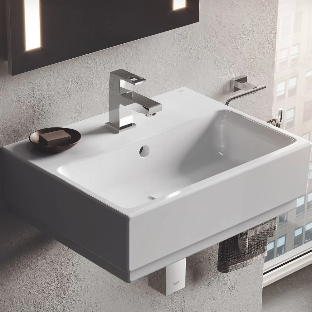 Умывальник подвесной Grohe Cube Ceramic 455х350 мм, белый (3948300H) - Фото 2