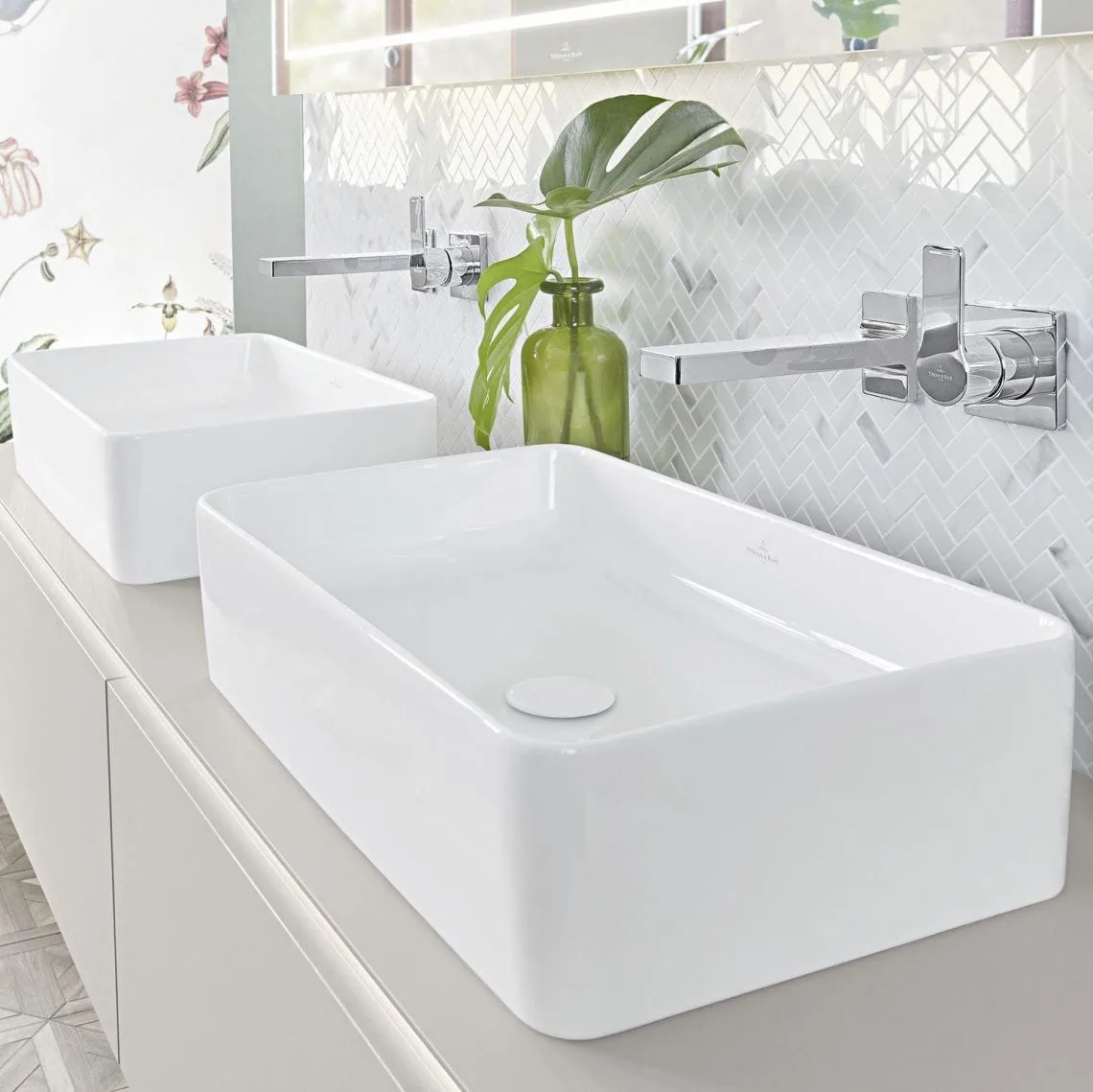 Умывальник на столешницу Villeroy & Boch Collaro 56х36 CeramicPlus, White Alpin (4A2056R1) - Фото 2