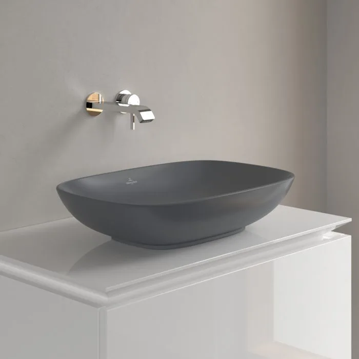 Умивальник Villeroy&Boch Loop&Friends, на стільницю, 56x38mm, Graphite CeramicPlus (4A4900I4) - Фото 2