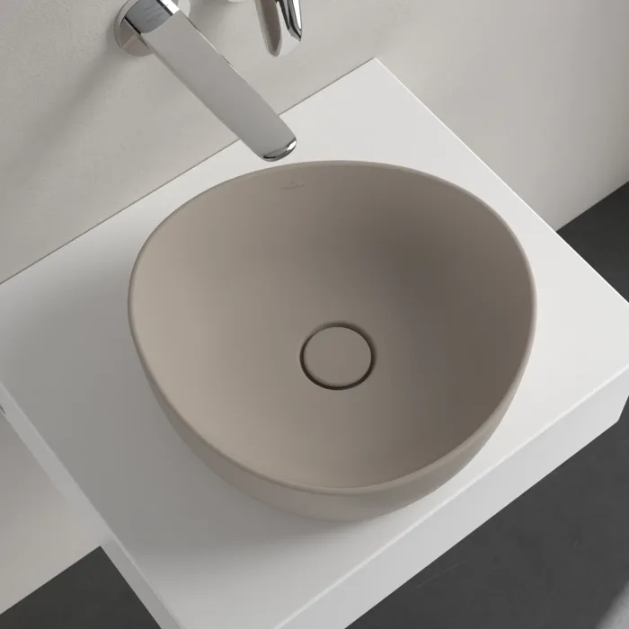 Умывальник на столешницу Villeroy&Boch Antao 40х39.5 см, Ceramic Plus, Almond (4A7240AM) - Фото 3
