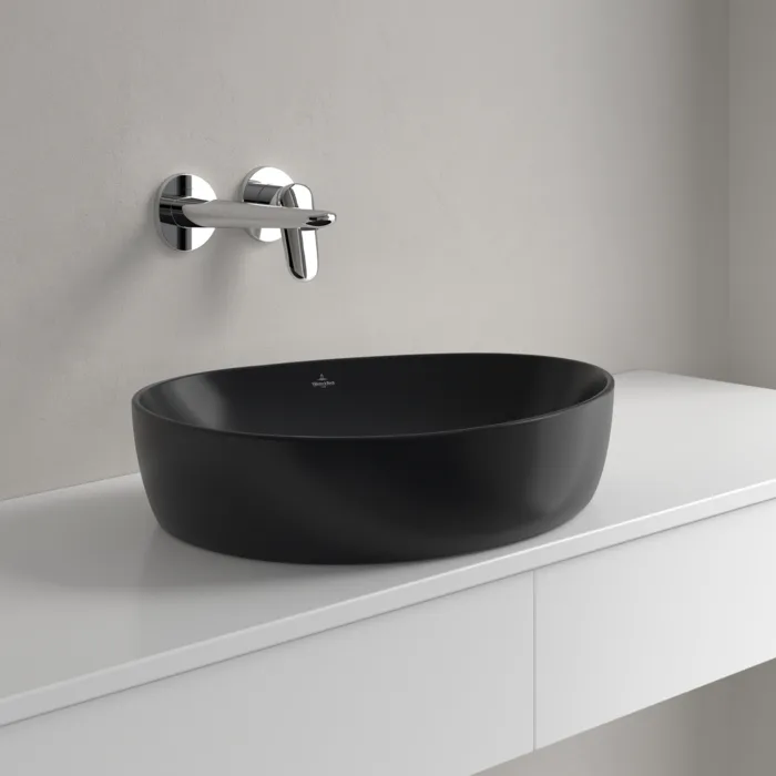Умывальник на столешницу Villeroy&Boch Antao 51х40см, Ceramic Plus, Pure Black (4A7351R7) - Фото 2