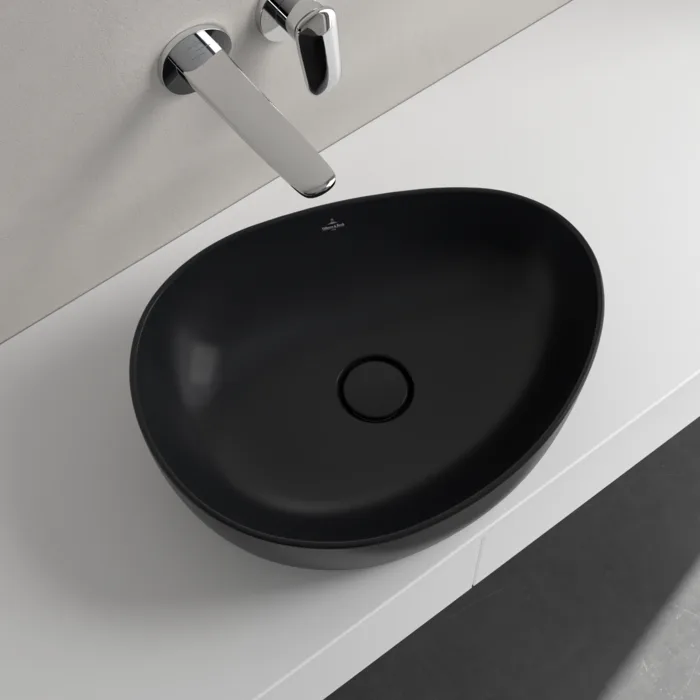 Умывальник на столешницу Villeroy&Boch Antao 51х40см, Ceramic Plus, Pure Black (4A7351R7) - Фото 3