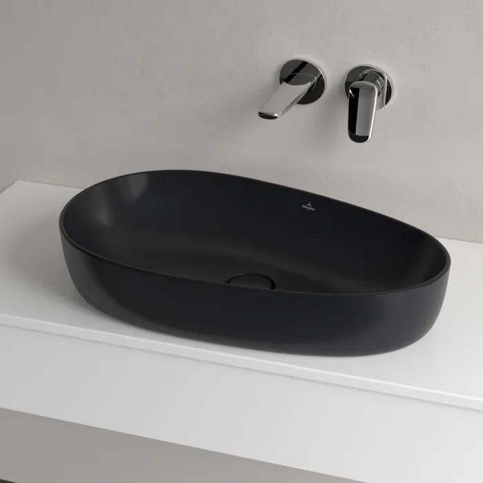 Умывальник на столешницу Villeroy&Boch Antao 65х40см, Ceramic Plus, Pure Black (4A7465R7) - Фото 2