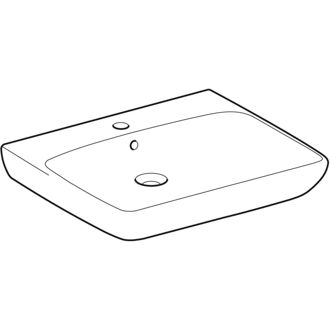 Умывальник подвесной Geberit Selnova Comfort 65х55, для людей с инвалитдностью, белый (501.463.00.7) - Фото 2