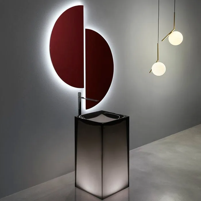 Умивальник окремо стоячий Antonio Lupi Aura 450х450х850 мм, Cristalmood-FUME (AURA.fume) - Фото 2