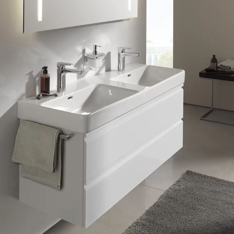 Умывальник подвесной Laufen PRO S 1300х465 двойной, белый (H8149680001041) - Фото 2