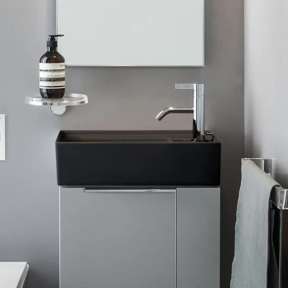 Умывальник подвесной Laufen Kartell 46x28 см с отверстием справа, черный (H8153347161111) - Фото 2