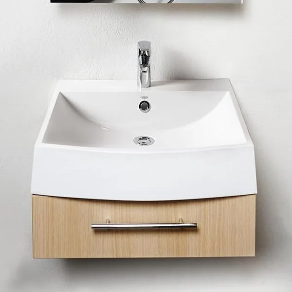 Умывальник подвесной PAA Step, литый камень, 60х50, Glossy Alpine White (ISTE_00) - Фото 3