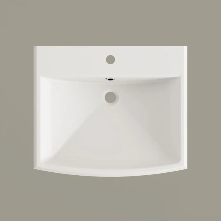 Умывальник подвесной PAA Step, литый камень, 60х50, Glossy Alpine White (ISTE_00) - Фото 2