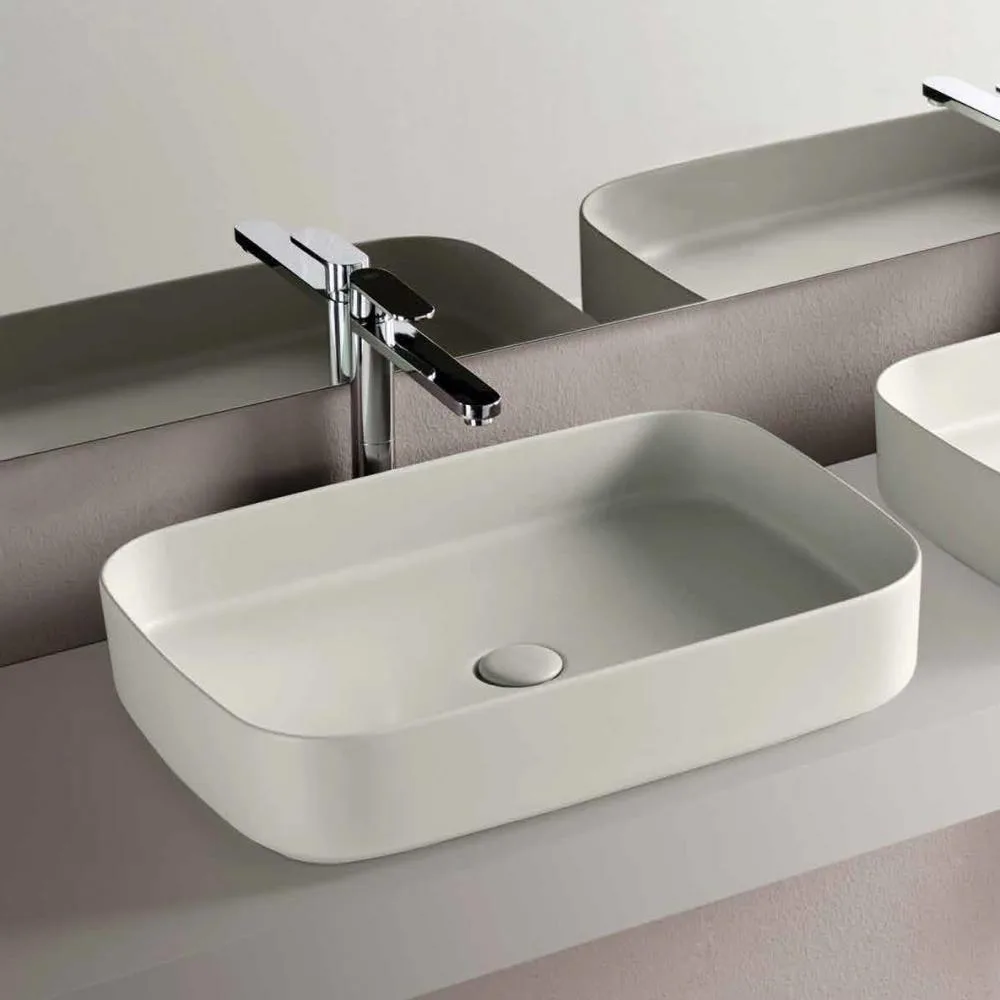 Умывальник на столешницу Cielo Shui Comfort, 60х40, белый глянец (SHCOLAR60GW) - Фото 2