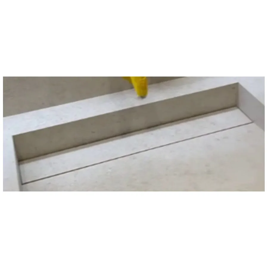 Умивальник підвісний Luxestone 130x50x16 см з керамограніту з бортиком, зі щілинним зливом та зйомною ревізією (Stonesink_model_9_1) - Фото 4