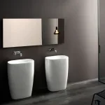 Умивальник окремо стоячий Nic Design Milk 58 х 40 х 85 см, білий глянець (001287001) - Фото 2