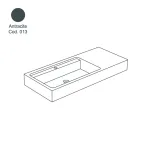 Умывальник подвесной Nic Design Elen 120 чаша слева, 120 х 50 см, antracite (001734CF013) - Фото 3