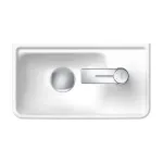 Умывальник подвесной Duravit D-Neo 40, отверстие под смеситель справа, белый (0739400041) - Фото 2