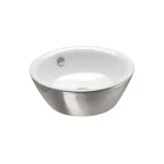 Умывальник настольный Catalano Gold&Silver d42 см, белый/серебро (142VLNBA) - Фото 1