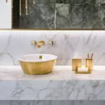 Умывальник настольный Catalano Gold&Silver d42 см, белый/золото (142VLNBO) - Фото 2