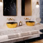 Умывальник настольный Catalano Gold&Silver d42 см, черный/золото (142VLNNO) - Фото 2