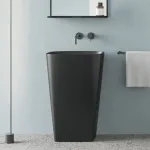 Умывальник отдельностоящий Catalano Green Lux 55x38x85h см слив в стену, черный матовый (1FRPGRLXNS) - Фото 2