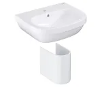 Умывальник подвесной с полупьедесталом Grohe Euro Ceramic 55 см, белый (39336000_39201000) - Фото 1