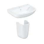 Умывальник подвесной с полупьедесталом Grohe Bau Ceramic 55, белый (39440000_39426000) - Фото 1