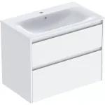 Комплект встроенного умывальника Geberit Selnova Square slim rim 800x621x480 мм, со шкафчиком, два ящика, белый (504.139.01.1) - Фото 1