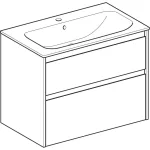 Комплект встроенного умывальника Geberit Selnova Square slim rim 800x621x480 мм, со шкафчиком, два ящика, белый (504.139.01.1) - Фото 2