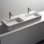 Умивальник підвісний AXA Cosa 120x45 з 2-ма чашами, білий глянцевий (8650001) - Фото 2