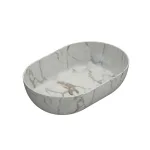 Умывальник на столешницу Globo T-Edge, 54х36 см, Arabescato Chiaro (B6O54AC) - Фото 1