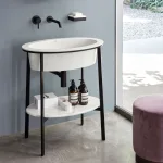 Умывальник накладной Cielo Catino Ovale 70х50х18 см на консоль, белый глянцевый (CALAOW) - Фото 2