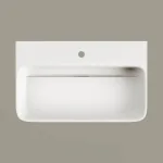 Умывальник подвесной PAA Quadro, литый камень, 70х43, Glossy Alpine White (IQUA_00) - Фото 2